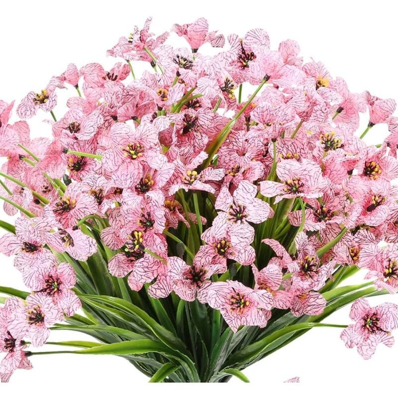 10 mazzi di fiori artificiali per esterni, resistenti ai raggi uv, senza sbiadimento, fiori finti viola per interni ed esterni, piante da appendere,
