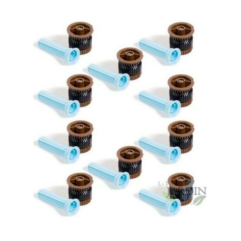 10 x Buse pour tuyères HE-Van-12 Rain Bird angle variable. Portée 3,7 m, haute efficacité et économie d'eau, marron