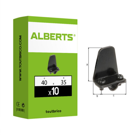 10 butées arrêt Marseillais ronde 40 x 35mm noir - Alberts