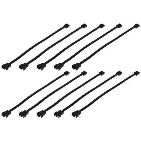 10 câbles d'alimentation d'extension pour ventilateur de boîtier avec connecteur PWM à 4 broches