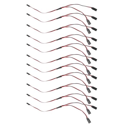 10 Câbles d'Extension Servo 3 Broches Femelle-Mâle en Y pour Radiocommande, 300mm