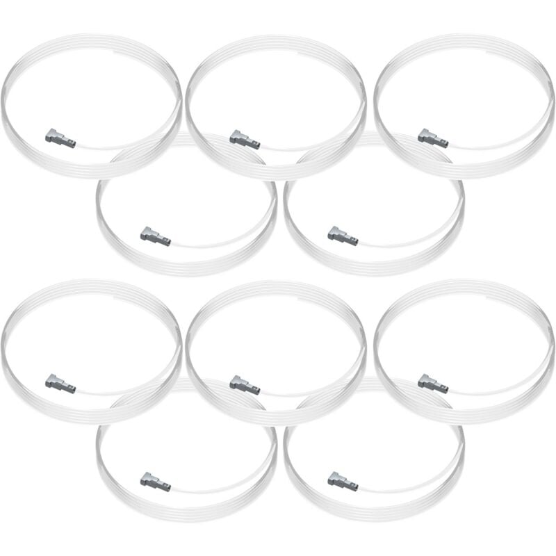 Lot de 10 câbles perlon Twister 150 cm - Fils de suspension transparents avec embout Twister pour accrochage sécurisé de cadres et tableaux - Charge