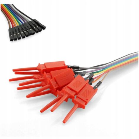 10 cables/pinzas de 30 cm para el analizador lógico.