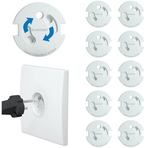 (10) Cache Prise Bébé - Révolutionnaire Protections Électrique ProPrise: Mécanisme Tournant (Sans Adhésif ni clef) pour la Sécurité Enfant domestique