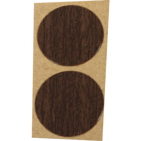 10 Cache-vis adhésif plastique brun diamètre 19mm