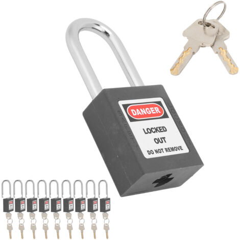 10 Cadenas de Sûreté 1.5 Pouces Acier Galvanisé Antirouille pour Équipements Industriels (Noir)