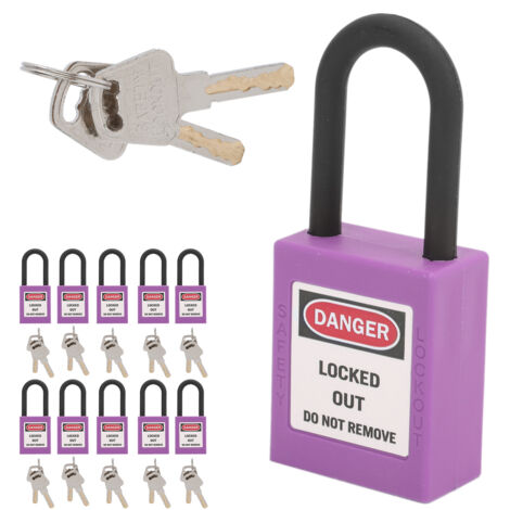 10 Cadenas de Sûreté 38mm Antidérapants pour BTP, Industries et Établissements de Santé - Haute Protection Poussière et Produits Chimiques (Violet)