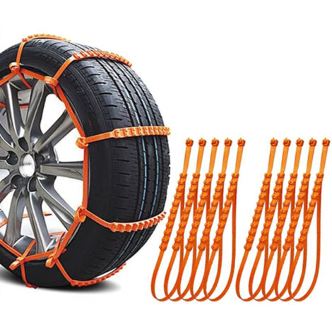 10 cadenas para nieve,cadenas desechables, correas antideslizantes de plástico, accesorios para coche, ideales para conducción en invierno y camiones