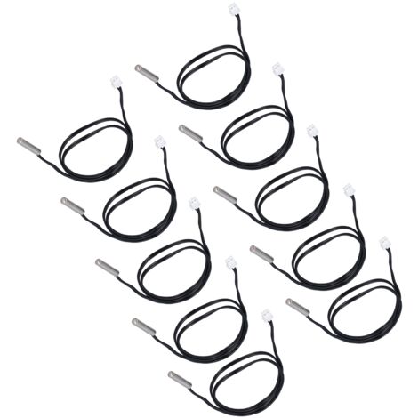 10 Capteurs Thermiques NTC 50K B3950, Sonde Cylindrique 5x25mm, Fil 500mm, pour Mesure et Régulation de Température