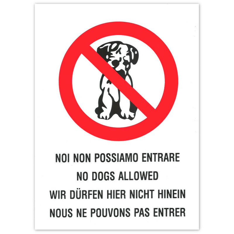 Image of Asiashopping - 10 cartelli targa noi non possiamo entrare attenti cane segnaletic pvc 20 x 30cm