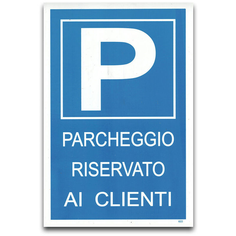 Image of Asiashopping - 10 cartelli targa parcheggio riservato ai clienti segnaletica pvc 20 x 30 cm