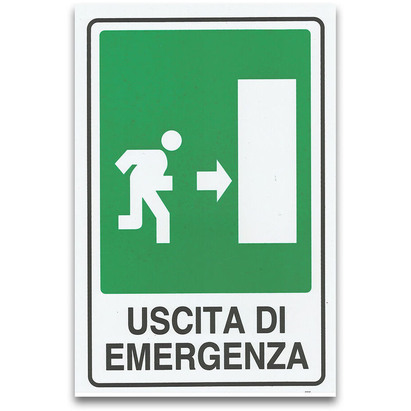 Image of 10 cartelli targa uscita emergenza destra sicurezza segnaletica pvc 20 x 30 cm