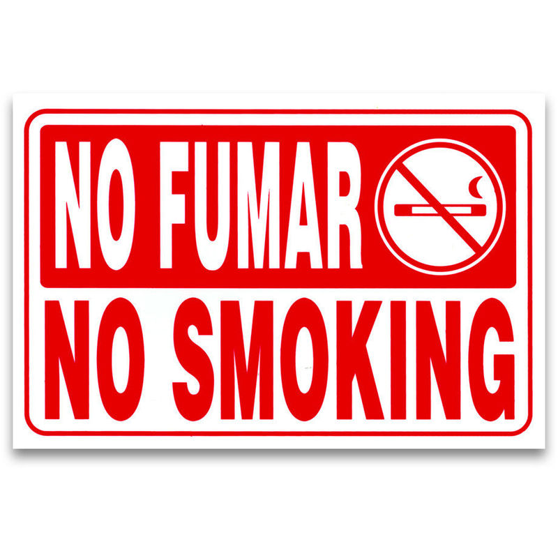 Image of Asiashopping - 10 cartelli targa vietato fumare divieto no fumar segnaletica pvc 20 x 30 cm