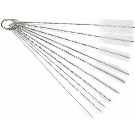 10 cepillos de limpieza de tubos, cepillo de limpieza de botellas, cepillo de limpieza para botellas de vidrio, cepillos de limpieza de tuberías, biberón, hervidor, teclado
