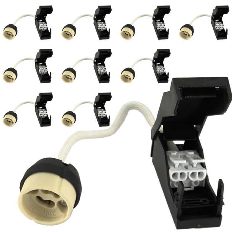 Image of 10 Ceramic GU10 Sockets with Cable&hellip;
