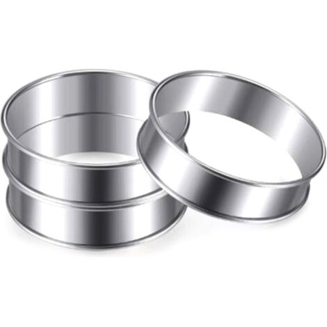 10 cercles à tarte ronds double couche en acier inoxydable pour la cuisson des aliments.