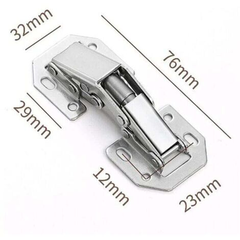 10 cerniere per ante di armadi/cucine in acciaio legato, 7,6 cm (3 pollici) ad angolo di 90°, cerniere invisibili, viti abbinate, adatte per ante di armadi da ufficio.