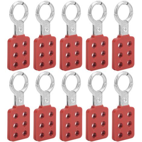 10 cerrojos de bloqueo de 25 mm/1,0 pulgadas, 6 orificios de aluminio rojo para la industria química, energía eléctrica, petróleo y minas de carbón