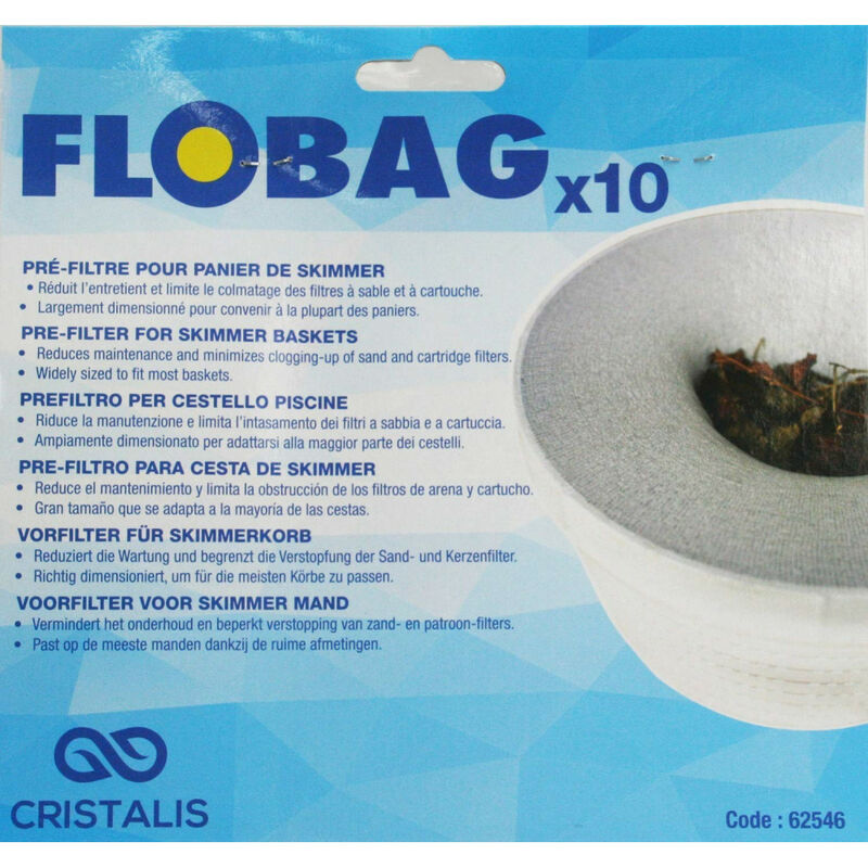 

10 filtros desechables para la cesta del skimmer.
