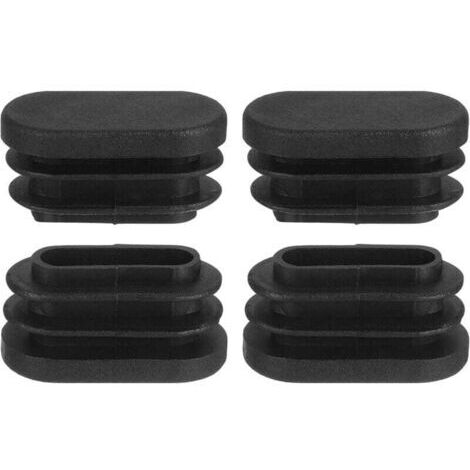 10 chair leg caps, oval chair leg caps, 20 x 40 mm, plastic, non-slip and durable, black