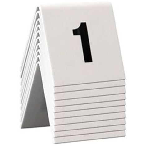 10 chevalets de table PVC blanc numérotés
