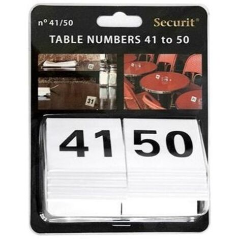 10 chevalets de table PVC blanc numérotés
