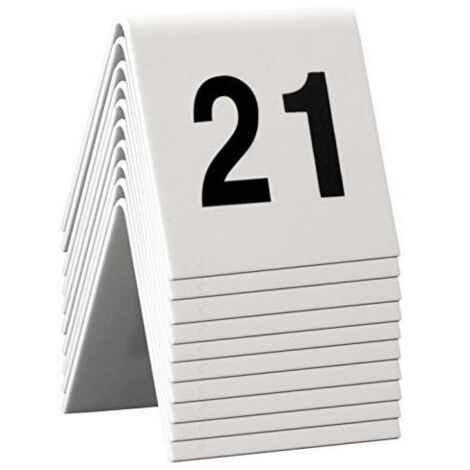 10 chevalets de table PVC blanc numérotés