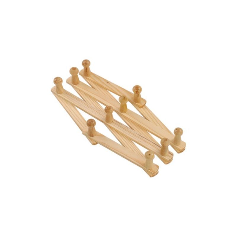 10 cintres rétractables en bois, crochets à chapeau, support mural pour décoration d'intérieur