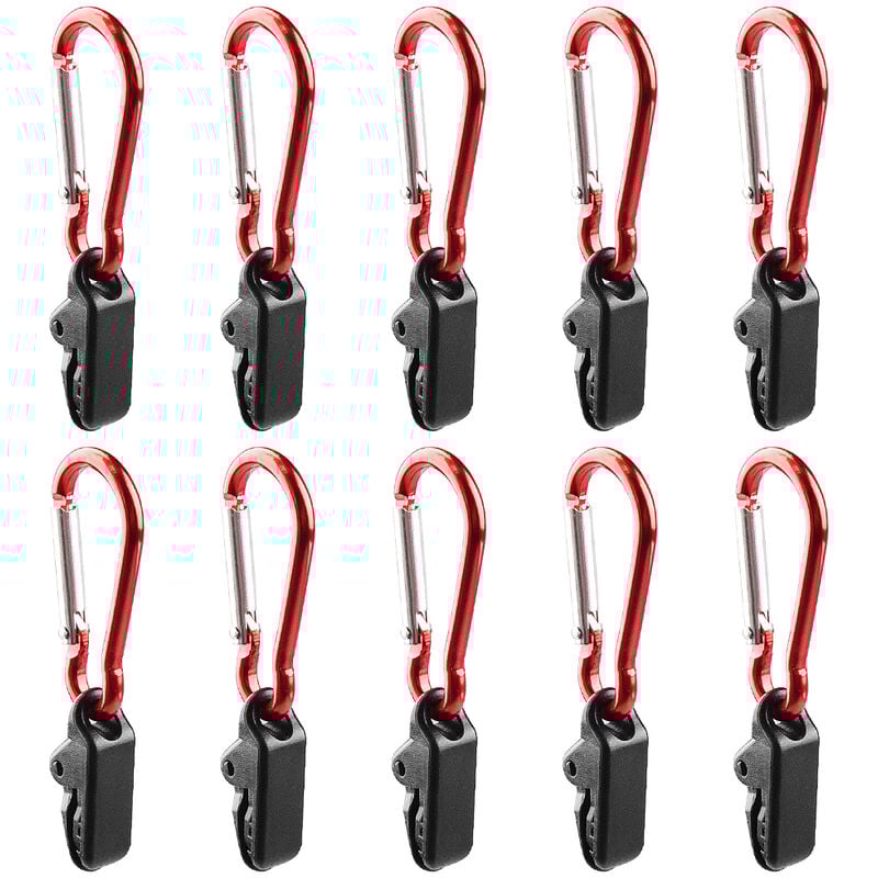 

10 clips de abrazadera para toldo de lona, broches para carpa, con mosqueton