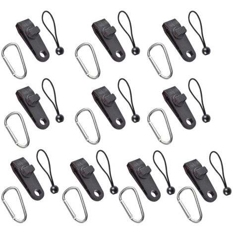 10 clips para lonas, abrazaderas para tiendas de campaña, tensores elásticos, perfectos para asegurar lonas, tiendas de campaña, toldos y pancartas.