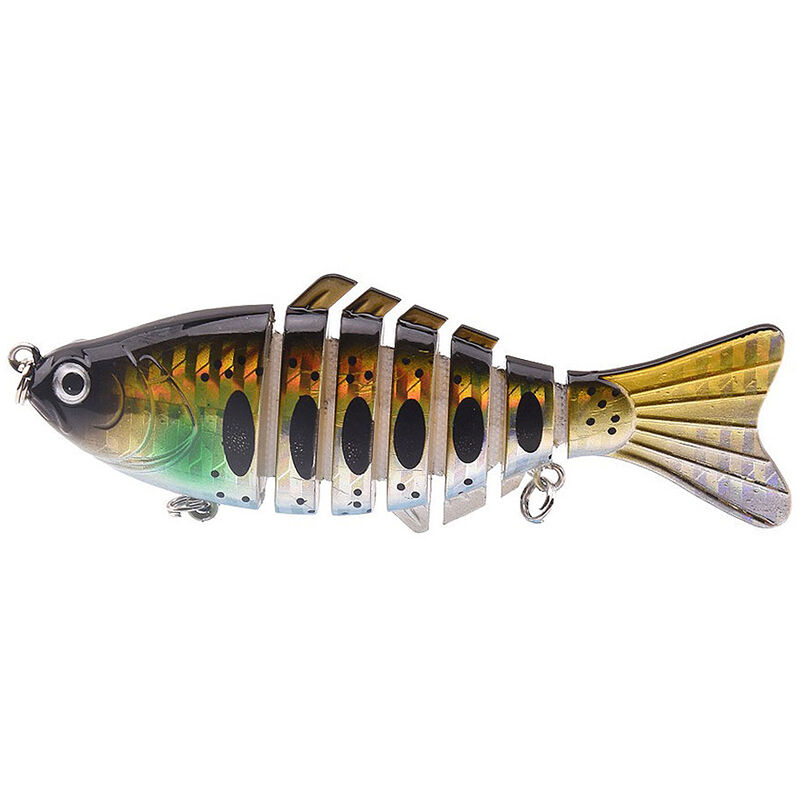 

10 cm / 15,6g 7 secciones articuladas realistas Swimbait senuelo de pesca Crankbait cebo duro anzuelo aparejos de pesca,B