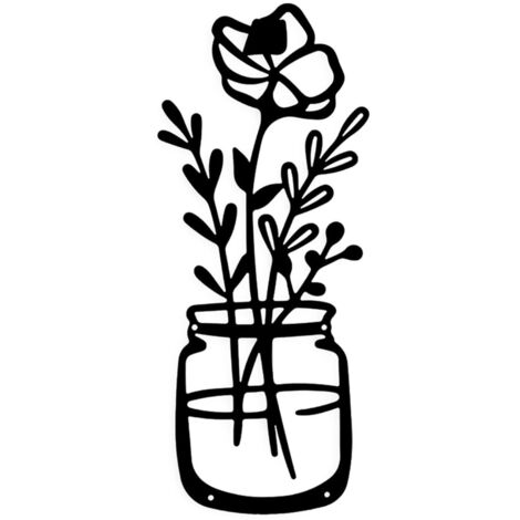 10 cm Art mural en métal noir élégant, décoration murale pour jardin salle de bain salon