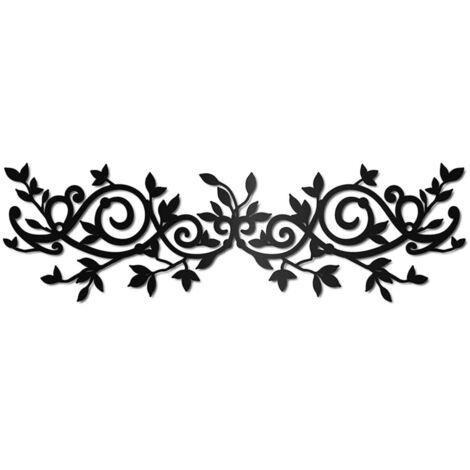 10 cm Art mural métal noir lotus vintage, décoration murale élégante maison