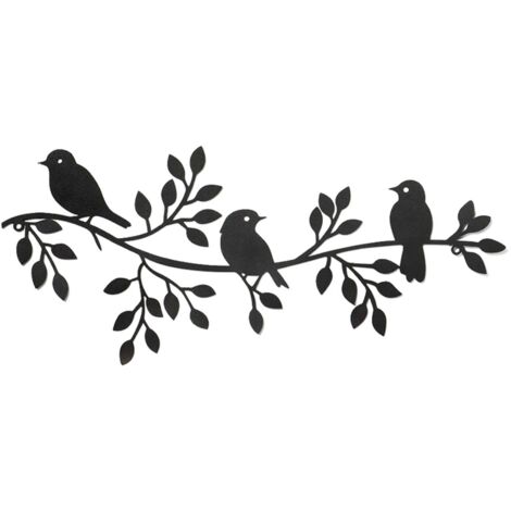 10 cm Décoration murale métal noir élégant, art mural pour salle de bain salon bureau jardin
