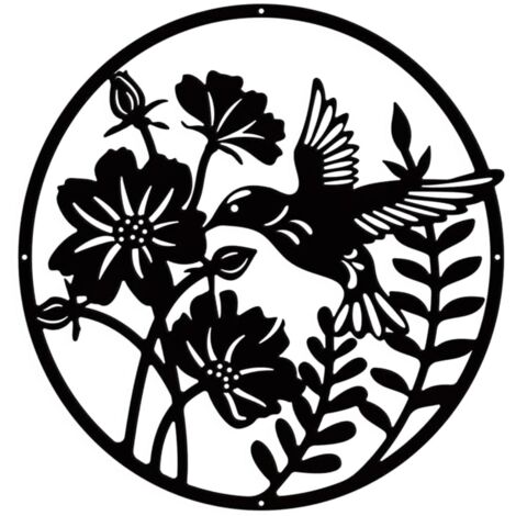 10 cm Décoration murale métal noir rustique, art mural pour maison élégante cadeau Noël