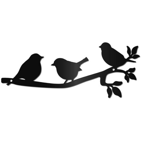 10 cm Décoration murale métal noir rustique, art mural pour maison jardin cour