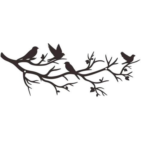 10 cm Décoration murale métal noir rustique, art mural pour salon chambre salle à manger jardin