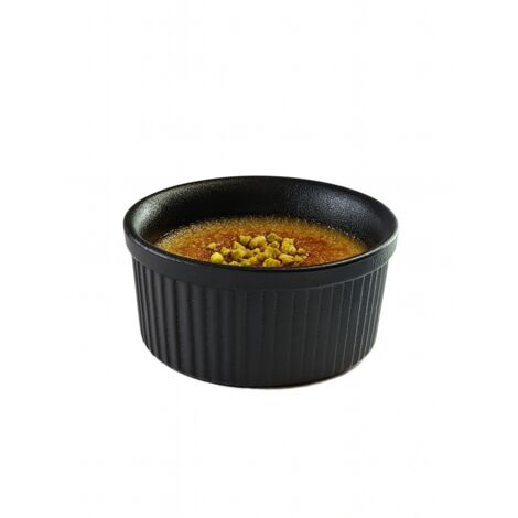 10 CM KERAMIK-BACKSCHÜSSEL FÜR CREME BRûlée SCHWARZE OMBRES