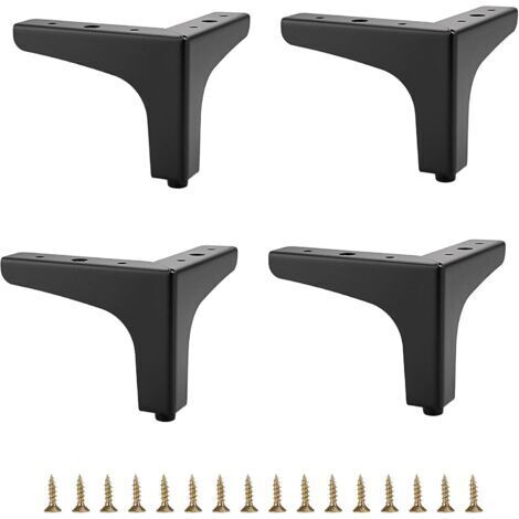 10 cm Metall-Sofabeine 4 Stück Moderne Möbelfüße Sofamöbelfüße Erhöhte Beine DIY TV-Schrank Sofaschrank Ersatzmöbelfüße, Schwarz