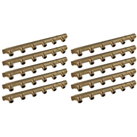 10 Collecteurs mâle femelle 3/4" (20/27) - 6 départs 1/2" (15/21) - Entraxe 50 mm - Arcanaute