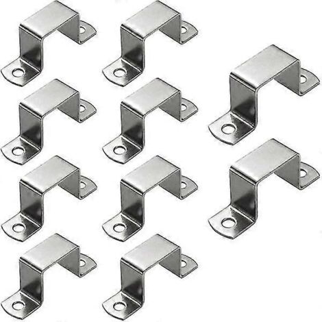 10 colliers de serrage pour tubes carrés oblongs 30 x 30 mm, en acier inoxydable, en forme de U