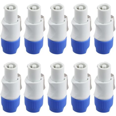 10 conectores Powercon macho de 3 pines para entrada de señal, para salida de luz de escena Beam.