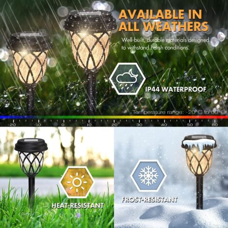 10 confezioni di luci solari per esterni per giardino, luci solari impermeabili per esterni, luci solari a LED decorative per giardini, sentieri, prati, regalo di festa per gli amici (bianco caldo)