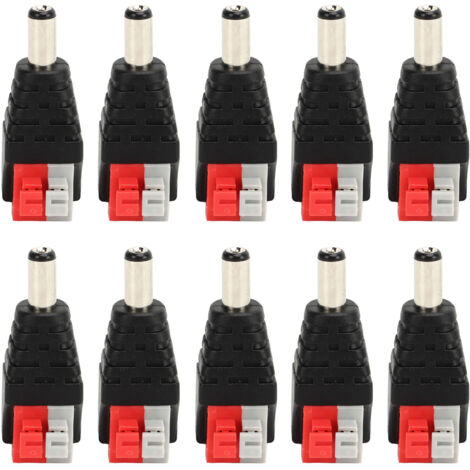 10 Connecteurs BNC Mâle pour Câble Vidéo, Adaptateur RCA pour Système de Surveillance CCTV et Caméra, Prise Audio-Vidéo
