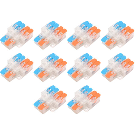 10 Connecteurs de Câblage Rapide 2 Entrées 4 Sorties 0.5 à 6mm² - 41A 450V