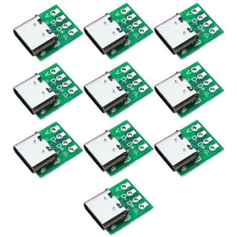 10 connecteurs USB 3.1 Type-C femelles 16 broches vers connecteur Type C 2,54 mm