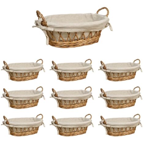 Panier rond Flavia en osier panier avec poignée diamètre 34 cm x h 26 cm