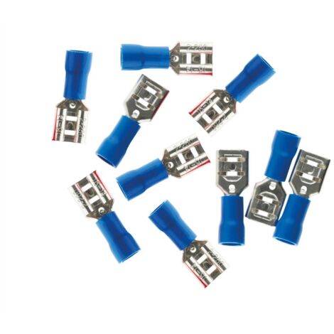 10 cosses bleu clips femelle 6,3 mm
