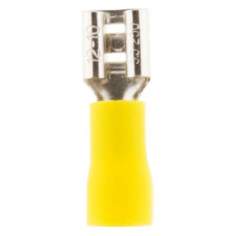 10 cosses clips femelles Ø6,3mm - Jaune - Zenitech