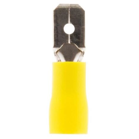 10 cosses languettes mâles Ø6,3mm - Jaune - Zenitech